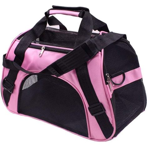 Sac Transport Chien Sac Transport Chat Voiture Sac Transport Animaux 52 x 27 x 32 Centimètres (Rose) (1/5)