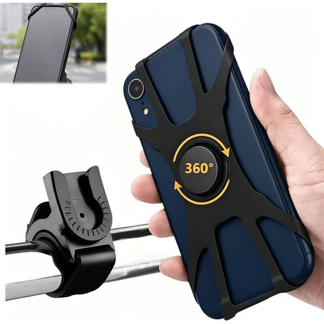 Universal Phone Mount for Bicycles and Motorcycles – Sturdy Handlebar Mount with Shock Absorption, 360 Degree Rotation, Easy Tool-Free Installation, Compatible with 4"-7.5" Smartphones (1/5)