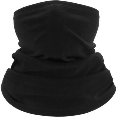 Couleur Bleu foncé Masque facial en polaire coupe-vent, Bandana chaud, couleur unie, écharpe solaire UV, bouclier chauffant pour l (1/4)