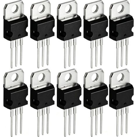 10Pcs L7805 Régulateurs de Tension, Lm7805 Régulateur de Tension Positif Linéaire 5V 1.5A À 220 3 Bornes Puce IC Stabilisateur de Tension Transistor (1/5)