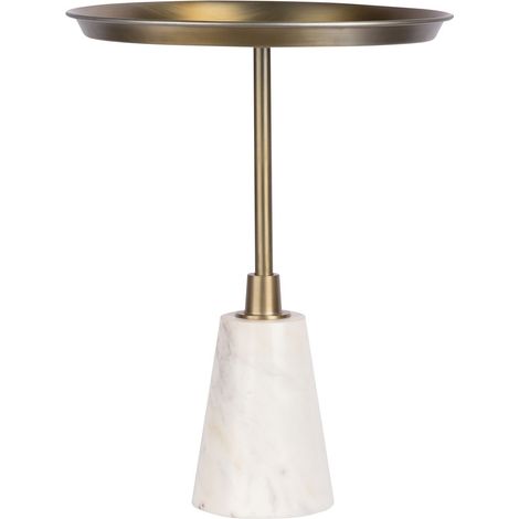 Tavolino Grant 100 in Metallo Dorato con Base in Marmo (1/3)