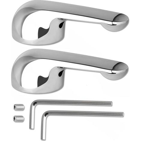Lot de 2 poignées de robinet de rechange H79 pour les séries Delta 1300/1400, avec vis et clés, couleur argent. (1/5)