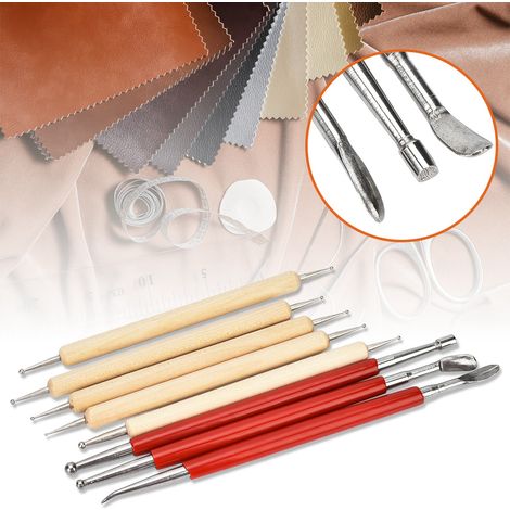 Kit de 8 outils de sculpture sur cuir pour gravure, modelage et travaux manuels DIY. (1/5)