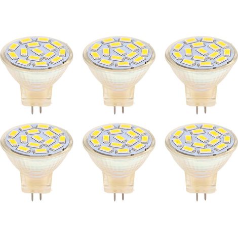 Lot De 6 Ampoules LED De Remplacement Halogène,Ampoules LED, Ampoule LED GU4 270 LM 15 LED à économie D'énergie MR11 Perles De Lampe De Piste 12 V 3 W pour éclairage De Piste Intégré(lumière Chaude)