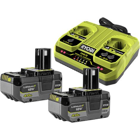 Ryobi ONE+ Dual Port Charger Kit (2 x 4.0Ah) 18V RC18240-2C40L