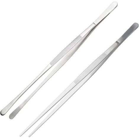 Pince Cuisine,Pince Cuisine INOX,Pince Cuisine Grande,Pince Precision Cuisine,Pince Épiler Cuisine,Pinces à Barbecue pour La Cuisson,Pince Plate Cuisine,2 Pièces,30cm (1/4)