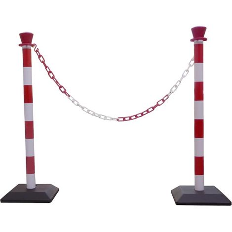 PROVOST - Kit de 2 poteaux de sécurité PVC avec chaîne de 2 mètres