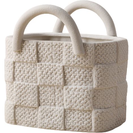 Jarrón de cerámica hecho a mano – Bolso decorativo – Rojo, 12,5 x 12,5 x 11,5 cm – 600 g (1/5)