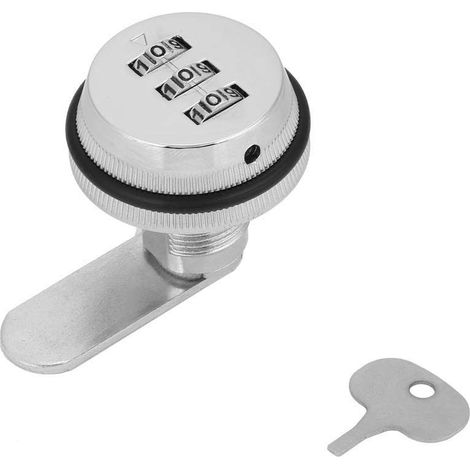 Casier Camlock à combinaison de mot de passe en alliage de zinc Protecteur de code de passe à trois chiffres (argent).
