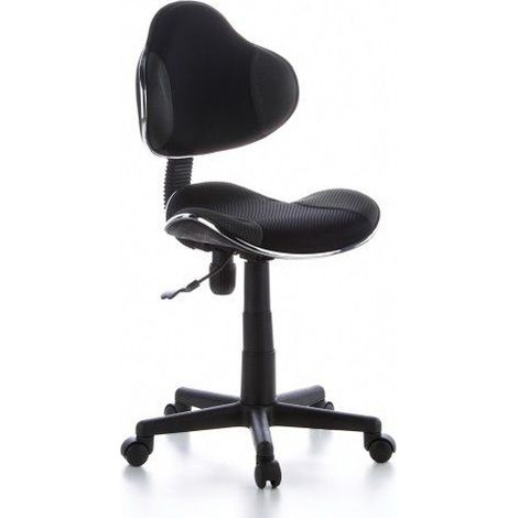 Siège de bureau enfant / Siège pivotant KIDDY GTI-2, tissu noir / gris hjh OFFICE