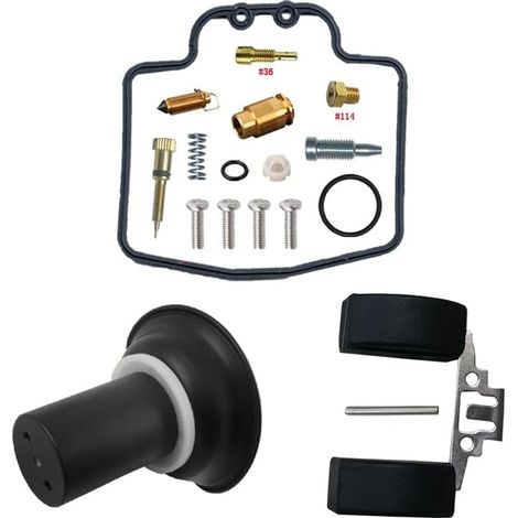 Vergaser Reparatursatz für XQ150 2002 150cc Schwimmer Kolben Kit + Float+Plunger Passend für XQ150 Einzylinder Hauptdüse 114 Pilotdüse 130 Nitril-Dichtungen POM-Teile kraftstof (1/4)