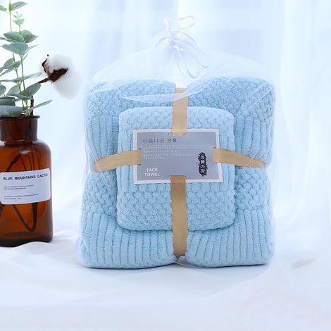 Serviette De Bain - Serviette Visage - 100 % Coton - Absorbant - Doux - Pour Salle De Bain Gym Plage Spa - Lot De 2 Pièces (1/3)