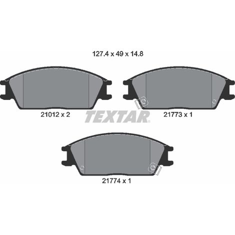 Kit de plaquettes de frein, frein à disque Textar 2101202 DODGE 45022SA6600
