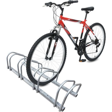 VOUNOT Rastrelliera per Biciclette, Installazione a pavimento e parete, Argento, 4 Posti