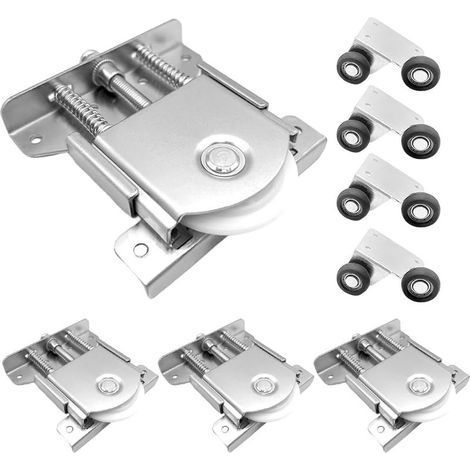 4 Paires Roulette Porte Coulissante Placard pour Porte de Garde-robe, Roulette de Coulissante, Rouleau Placard, Remplacement Porte Rouleau pour Armoires,Fenêtres,Vitrines, Roulette Coulissant Armoire (1/5)