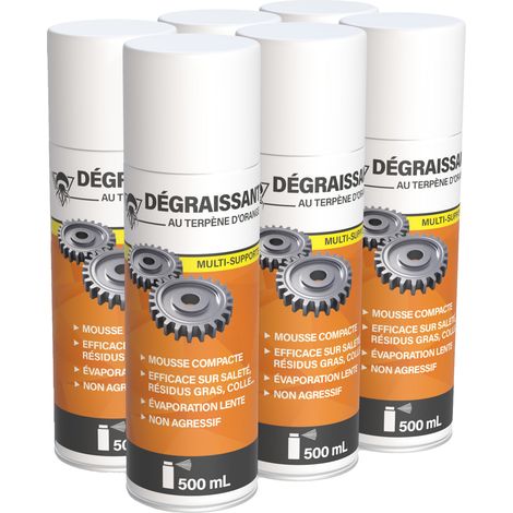 Méduze - 6 dégraissants terpène d’orange en aérosol 500mL - Multifonctions - Professionnel (1/5)