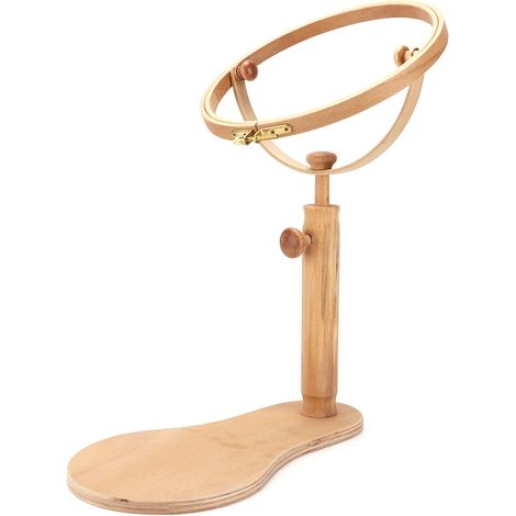 Support de broderie de bureau portable et réglable en bois (1/5)