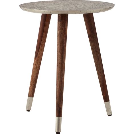 Interiors by Premier Sturdy Metal And White Finish Carve Side Table, Versatile Side Table By Couch, Classic Profile Corner Table (1/5)