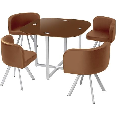 Table et chaises Mosaic 90 Marron