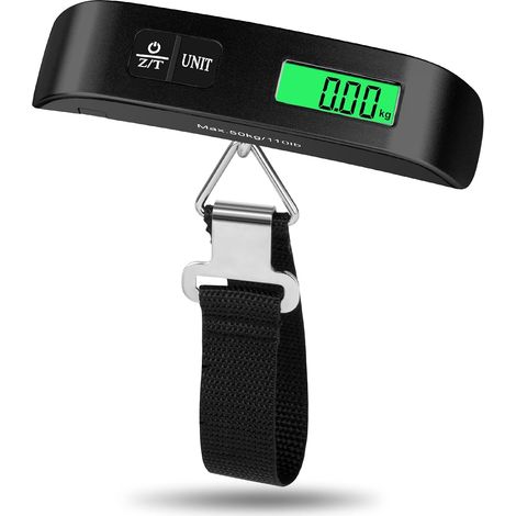 Electronic Luggage Scale, Portable Digital Scale Max 50Kg/110Lb (LB, g, Oz, kg) with Tare Function and Backlit LCD Screen, Travel Suitcase Scale (Batteries Included) (1/5)