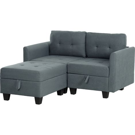 L' Shape Modular Storage Sofa  Dark Grey (1/5)