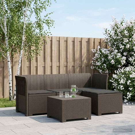 vidaXL Sofá de Jardín para 4 Personas con Cojines y Diseño de Rattan (1/5)