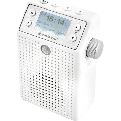 soundmaster DAB60WE Radio a spina DAB+, FM Bluetooth, USB Vivavoce , incl. Microfono, antispruzzo , Funzione allarme, r (1/5)