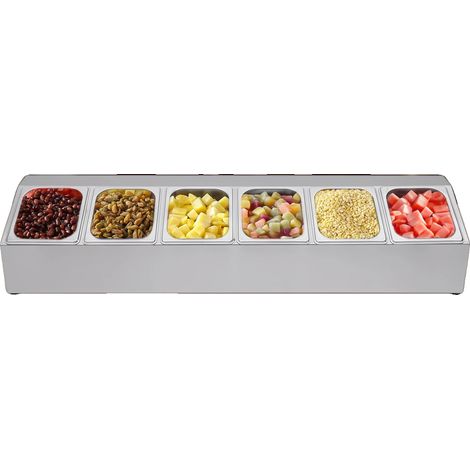 Conteneur d'ingrédients, construction en acier inoxydable, 6 grilles, sûr pour les aliments (1/5)