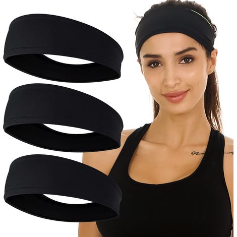 Diadema para mujer, Diadema de yoga para mujer, Juego de 3 diademas absorbentes de sudor, Diadema refrescante para correr y hacer ejercicio, Elástica y antideslizante. (1/5)