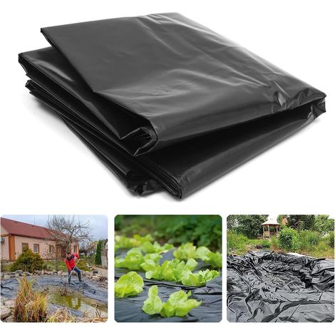 2 x 6M Bâche Protection Serre en Polyéthylène, Extra Épais Film Bâche en Plastique Noir, Résistant Couverture de Polytunnel pour Protection Serre de Plante de Jardin (250Mu / 1000G) (1/5)