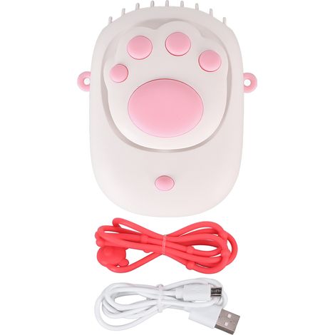 Katzenkrallen-Halsbandventilator, 3 Geschwindigkeitsstufen, USB-aufladbar, 1500 mAh, Freisprechfunktion, ideal für Reisen und Camping, Weiß (1/5)