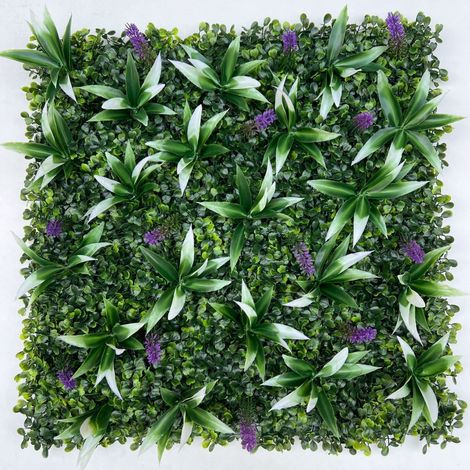 Pannelli da parete con siepe artificiale, confezione da 4, schermi protettivi e per la privacy del giardino, fondale in erba sintetica, 50 cm x 50 cm (1/5)