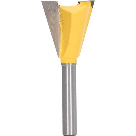 Mèche de routeur à queue d'aronde 6mm 1/4 pouces en forme de tige, coupe-rainurage du bois très efficace pour le travail du bois 7/8 (1/5)