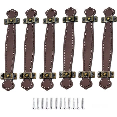 6 pièces poignées de tioi en Cui Vintage poignées de Valise Patiques poignées de Taction en Cui pou tioi Pote d'amoie Maon Clai