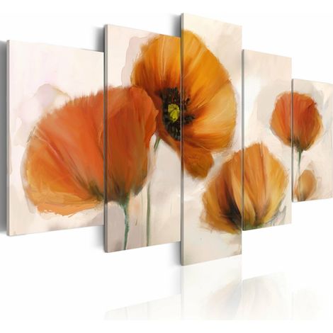 Tableau coquelicots artistiques 5 soirées - 200 x 100 cm (1/4)