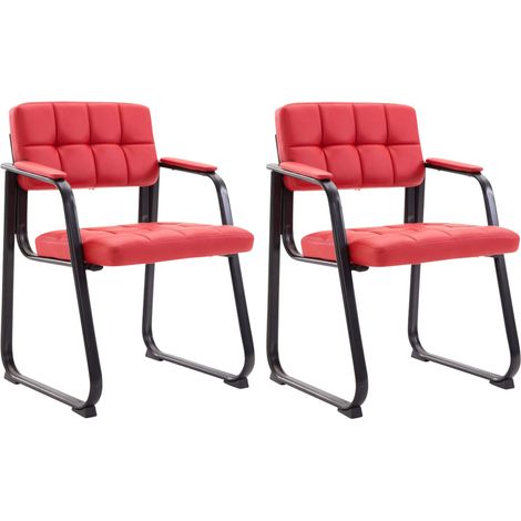 Set di 2 sedie per visitatori Canada B in finta pelle rosso