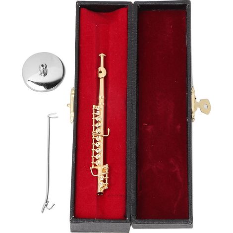 Mini-Goldflöte, Modell 11 cm, Miniatur-Musikinstrument, Heimdekoration, Geschenk (1/5)
