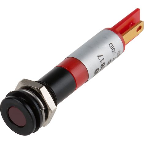 Voyant LED lumineux Rouge RS PRO, dia. 8mm, 220V c.a., IP67 ( Prix pour 1 ) (1/2)
