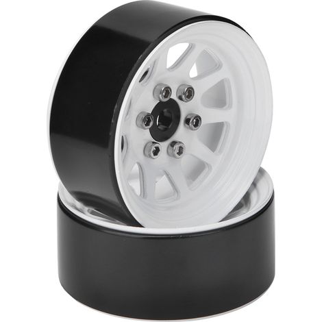 2 pièces Jantes en alliage Beadlock pour TRAXXAS TRX-4 1/10 Voiture RC Crawler Blanc (1/5)