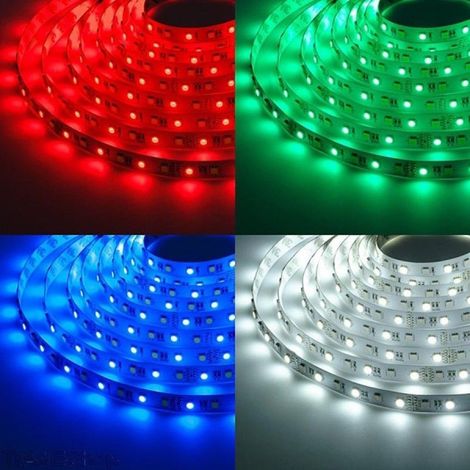 TRADE SHOP - Bobina Striscia Strip Led 5050 Flessibile 5m 300 Led Adesiva Luce Interno Ip 20 - -Bianco Caldo - (1/5)
