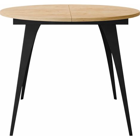 Table Oswego 132, Chêne doré artisanal, 76x0x0cm, Disponible, Stratifié, Métal