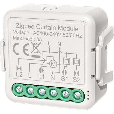 Módulo de control inteligente para cortinas Zigbee con aplicación, control por voz, temporizador y función para compartir en grupo, compatible con Echo y Google Home para el hogar y la oficina. (1/5)