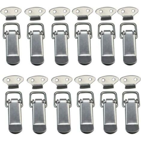12 pieces hood clip, toggle catch, spring catch, toggle catch, spring catch with hook, stainless steel spring catch for cabinet, box, drawer, armo (1/4)