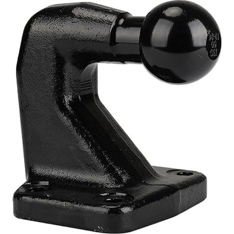 Plaque de Fixation pour Attelage Remorque avec Boule, Capacité de Charge 3500 kg / 250 kg (25 kN / 2.5 kN), pour Chevalet de Remorque avec Écartement des Trous 83 mm x 56 mm, Noir (1/5)