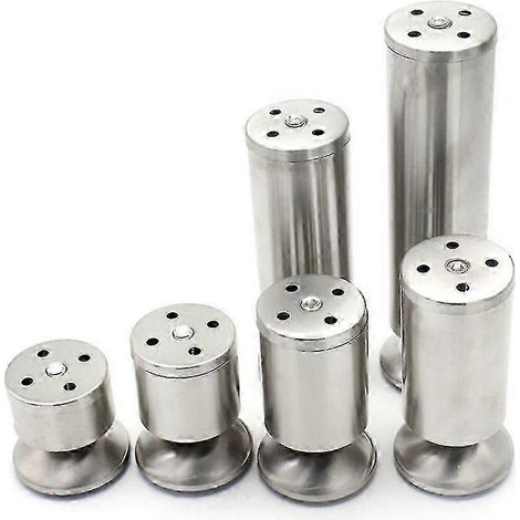 Quatre pieds de meubles réglables en acier inoxydable, pieds cylindriques de 6 à 30 cm, 25 à 26 pouces (120 mm). (1/5)