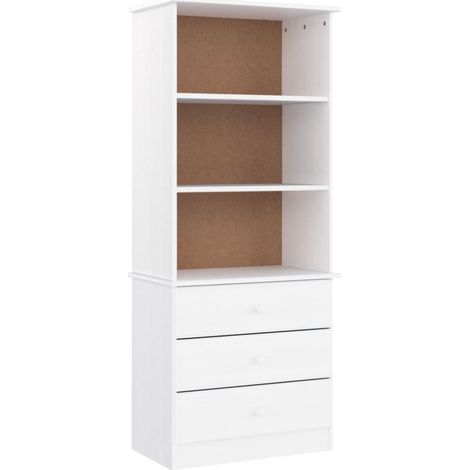 Maison Exclusive - Libreria con Cassetti ALTA Bianca 60x35x142 cm Massello di Pino