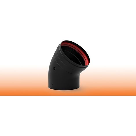 GOMITO STUFA PELLET ACCIAIO VETRIFICATO 45