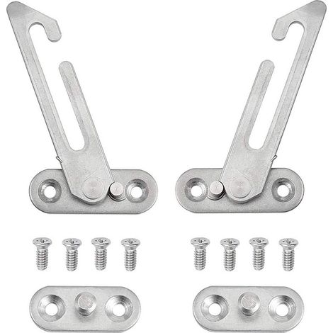 Lot de 2 entrebâilleurs de fenêtre en UPVC, en acier inoxydable 304, verrous de sécurité pour enfants avec vis pour fenêtre gauche et droite (1/5)