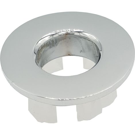 Tapa de rebosadero de latón para lavabo, color cromo. (1/2)