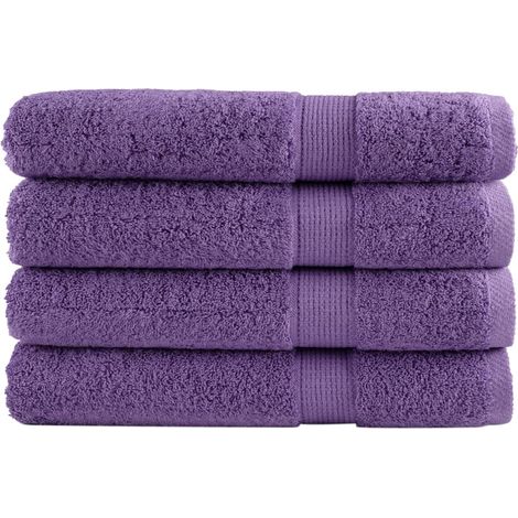 vidaXL Asciugamani Premium SOLUND 4 pz Viola 100x200 cm 600 g/m²